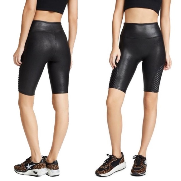 Spanx faux leather Moto bike short - Picture 2 of 10